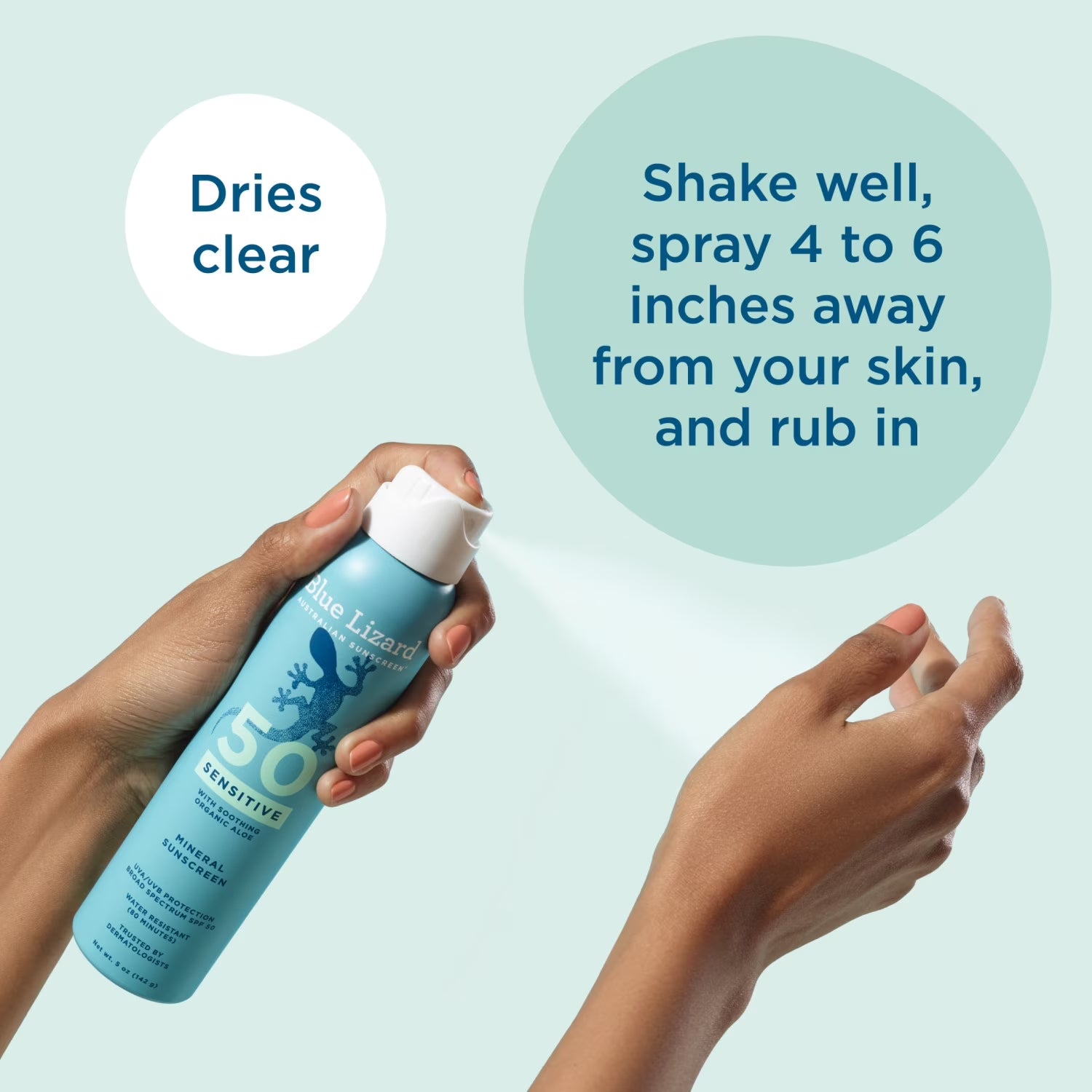 Sensitive Mineral SPF 50 Spray, Zinc Oxide, 5 Oz