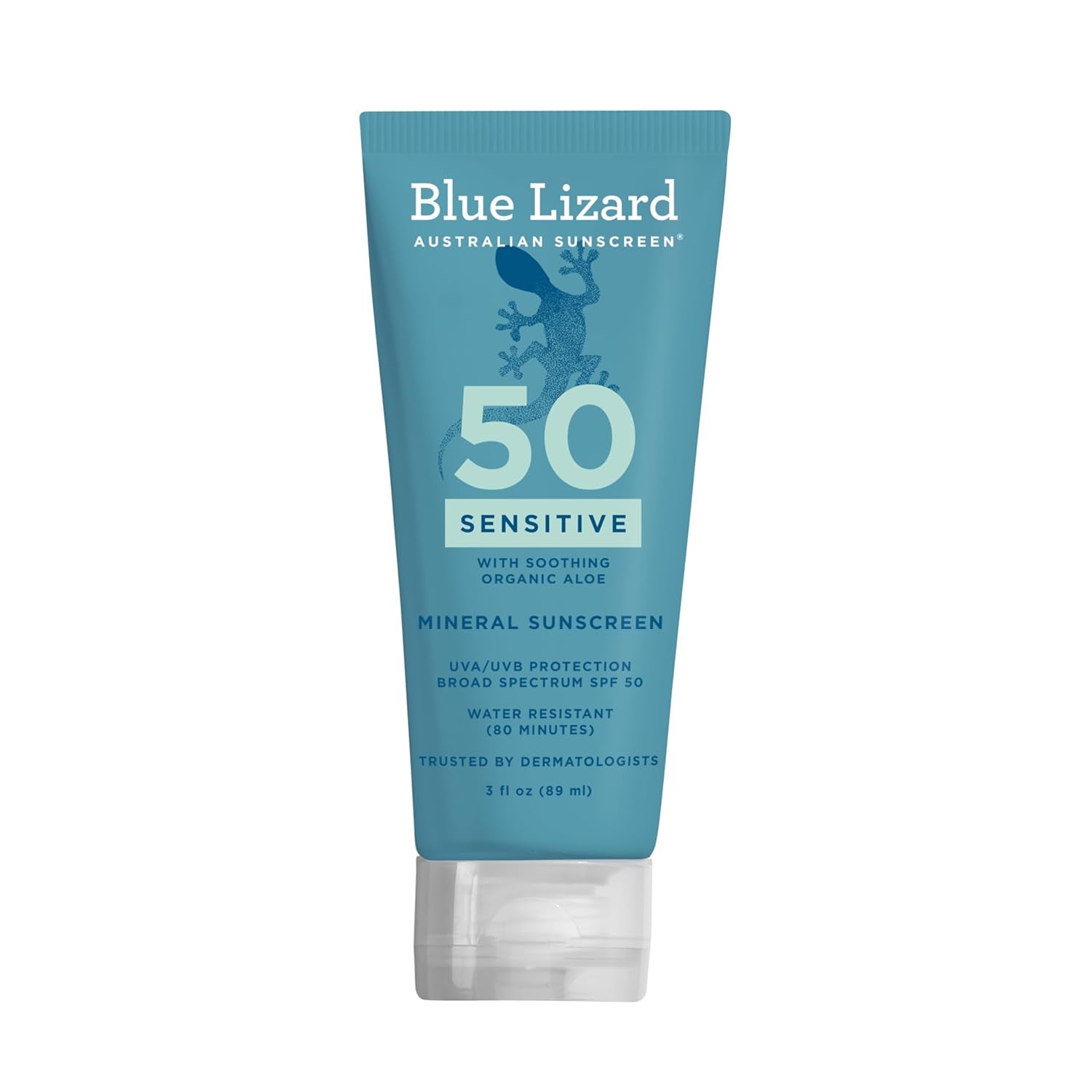 SENSITIVE Mineral Sunscreen with Zinc Oxide, SPF 50+, Water Resistant, UVA/UVB Protection with Smart Cap Technology - Fragrance Free, 3 Oz. Tube