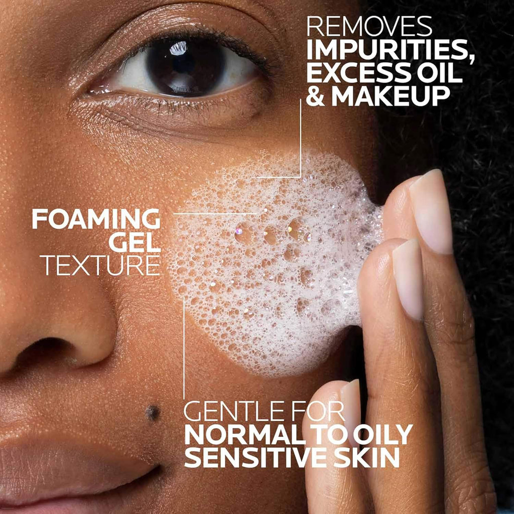 Toleriane Purifying Foaming Facial Cleanser, Oil Free Face Wash for Women & Men with Niacinamide + Ceramides, Pore Cleanser Safe for Sensitive Skin, Won’T Dry Out Skin, Soap Free